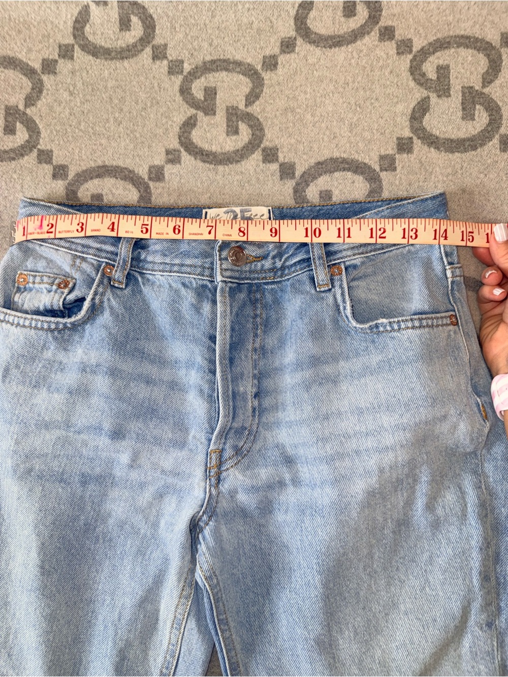Free People We the Free Light Blue Straight-Leg Jeans - Picture 7 of 11